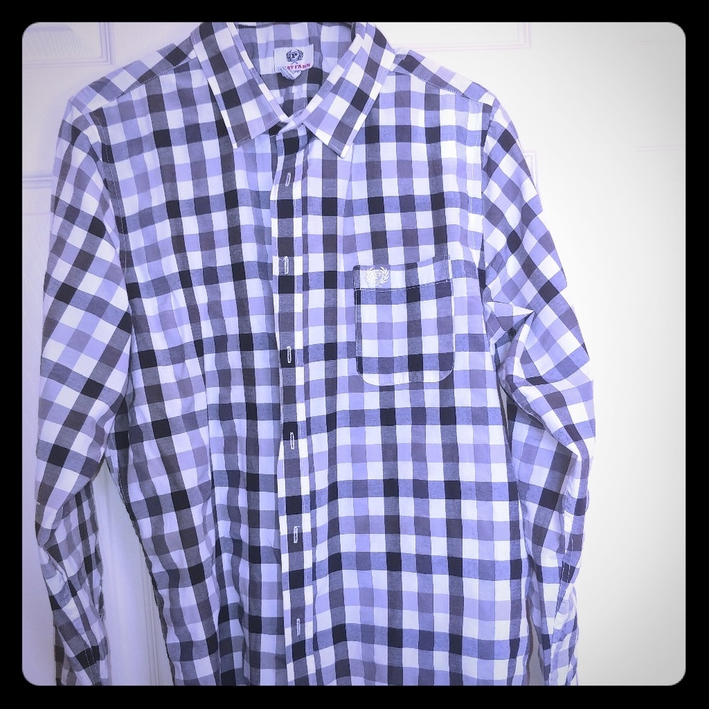 Plaid long sleeve dress shirt